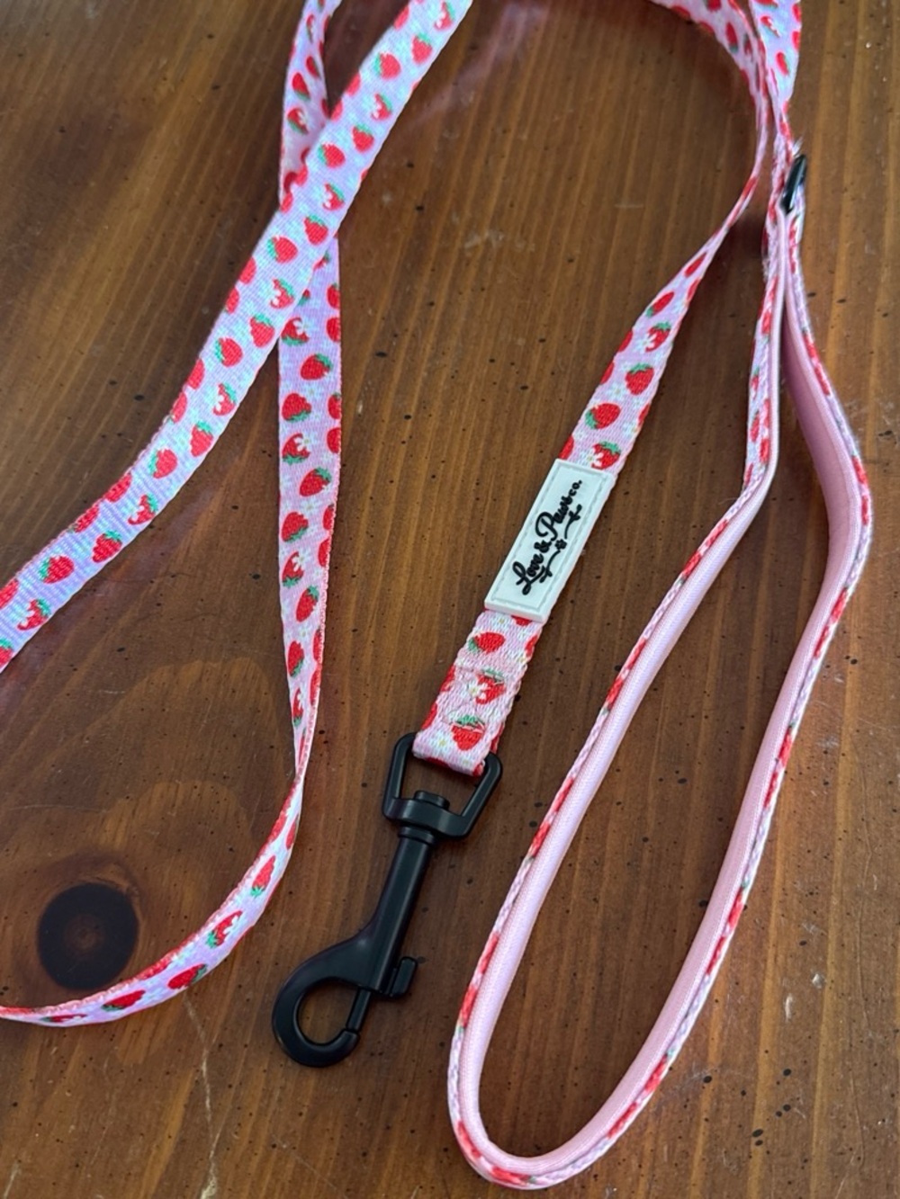 Pet Strawberry Print Pink Leash